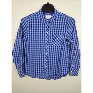 Vineyard Vines Wmns Gingham Button Up Shirt‎ Lng Sleeve Cotton Cashmere size 8